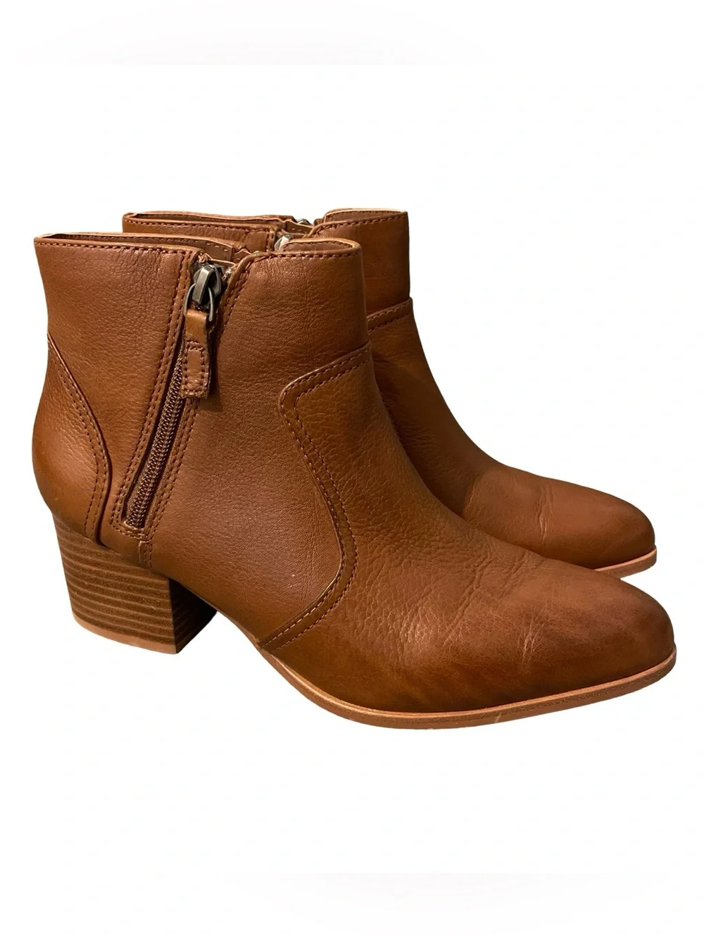 Johnston & Murphy Womens Trista Double-Zip Bootie Brown Boots Size 7.5